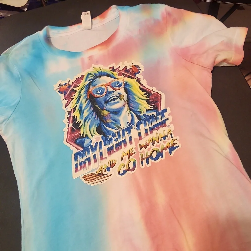 BEETLEJUICE GLITTERY Custom made tye dye shirt. - Picture 3 of 7